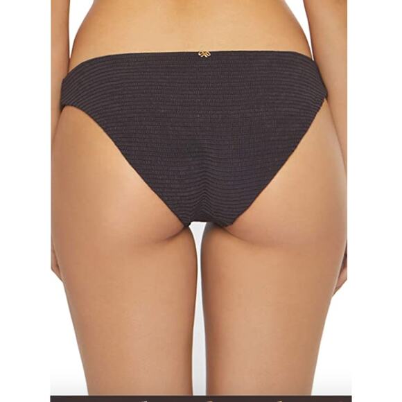 PilyQ Women's Coco Smocked Hipster Swim Bikini Bottom Brown Size Medium NWT - Picture 5 of 5